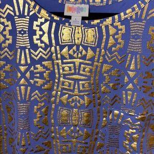 LulaRoe Elegant 2016 Carly Gold Foil & Lavender